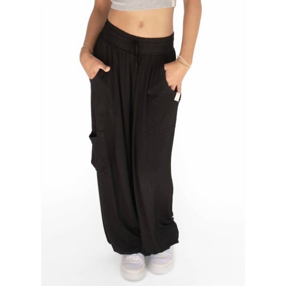 NEW TENLY palazzo cotton pants in black